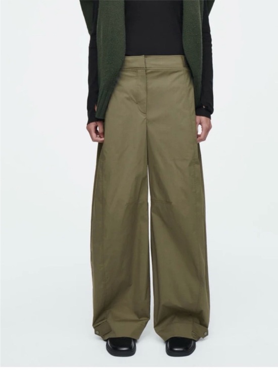 COS Pants - COS Barrel Leg Utility Trouser Green